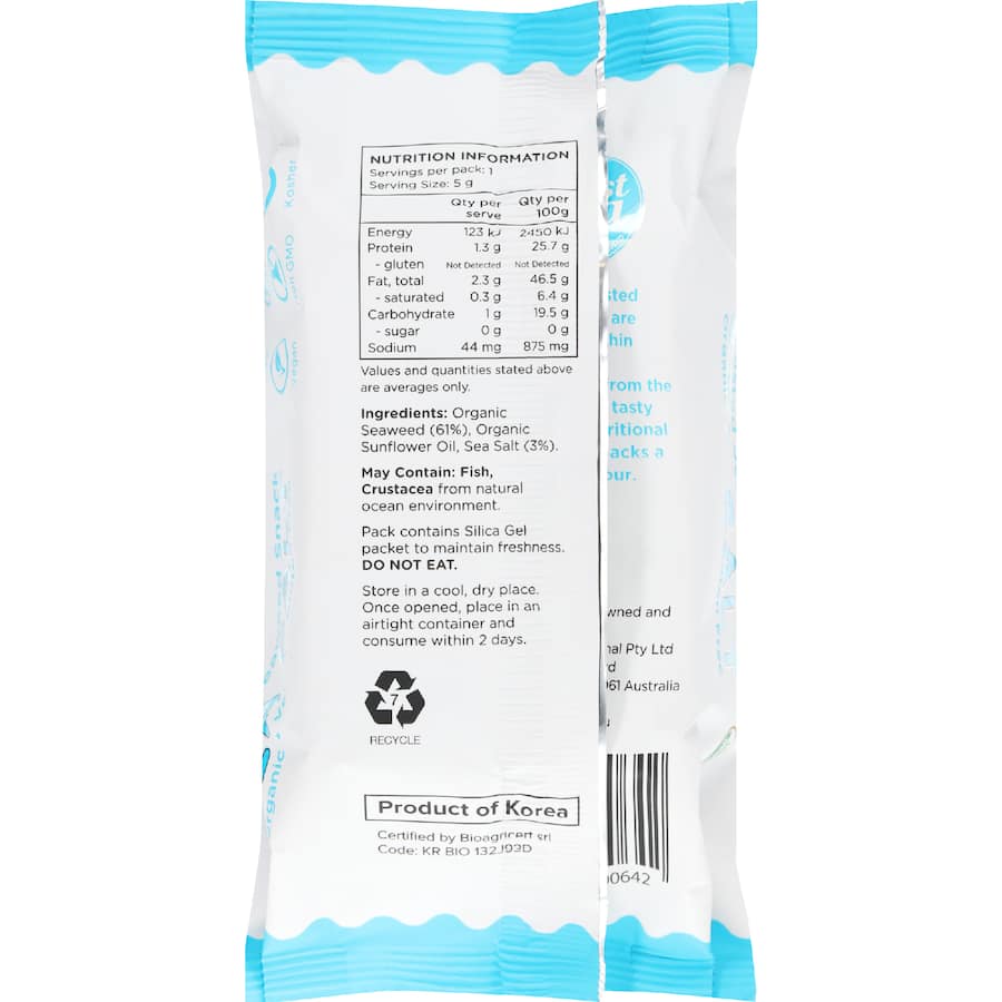 Honest Sea Seaweed Snack Sea Salt 5g