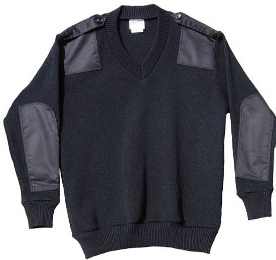 Beverly, Wool Blend Military Style V Neck Jersey (Each) - Black - Size: S