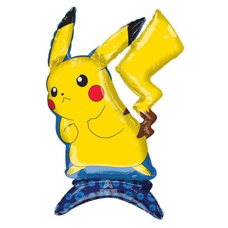 Colorful 61cm Pikachu foil balloon, perfect for Pokémon-themed parties and celebrations, self-sealing and air-fill only.