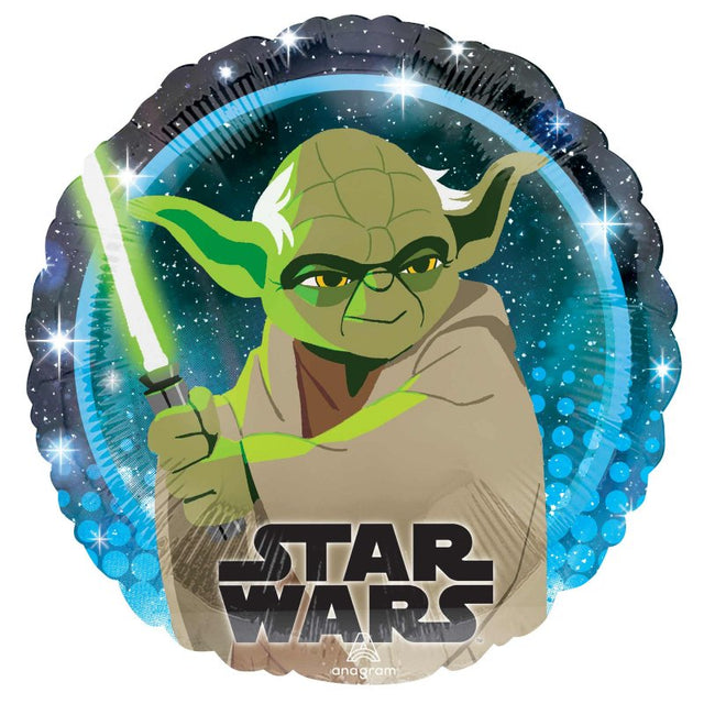 Foil balloon featuring Yoda from Star Wars, 45cm, perfect for themed parties and celebrations.