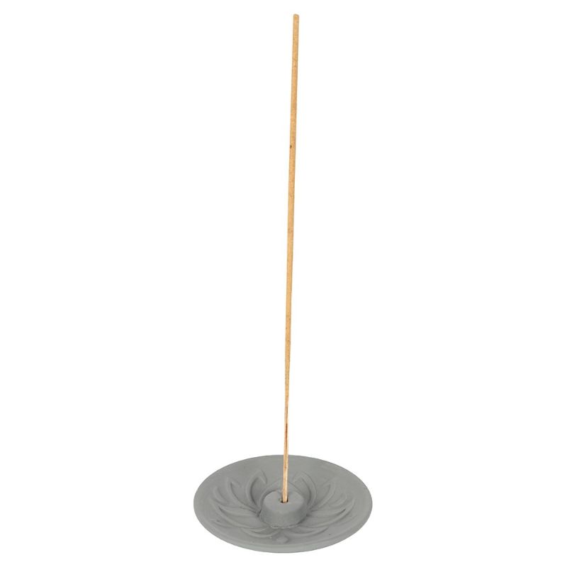 Grey Lotus Terracotta Incense Plate
