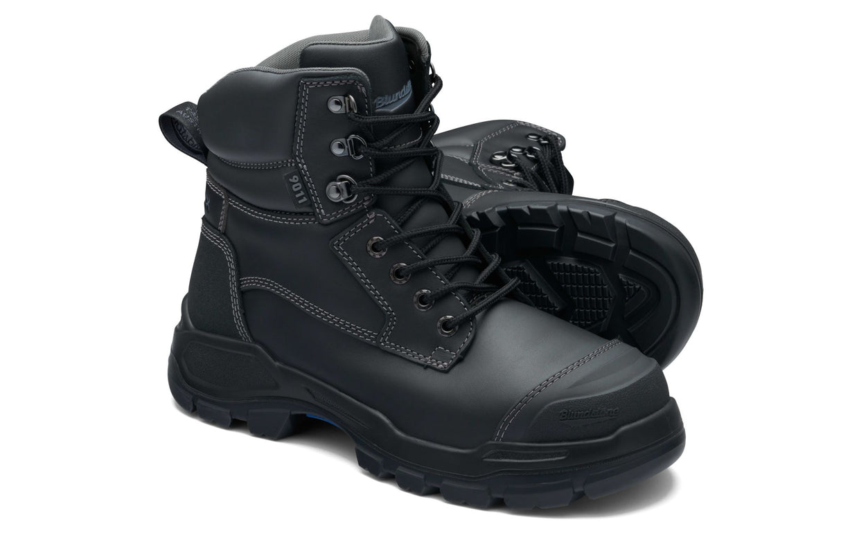 Blundstone 9011 Rotoflex Lace Up Safety Boots - Black (Size: 08)