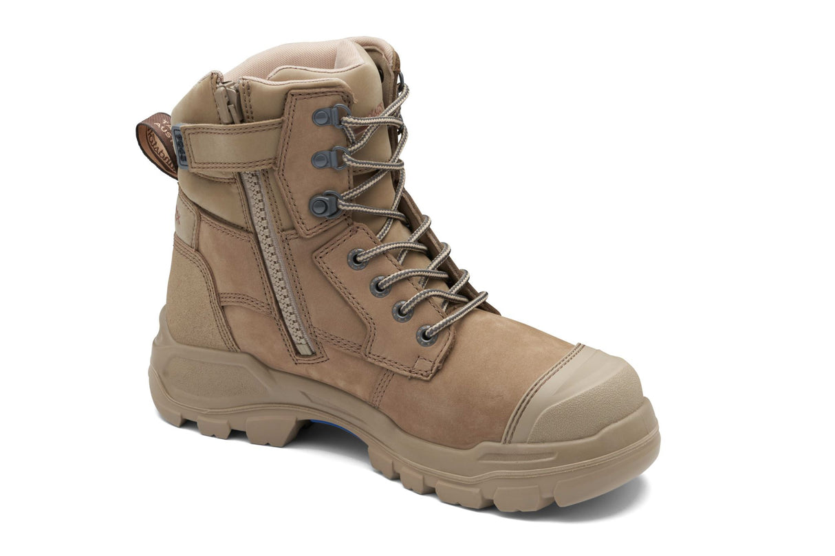 Blundstone 9063 Rotoflex Zip Sided Safety Boots - Stone (Size: 12)
