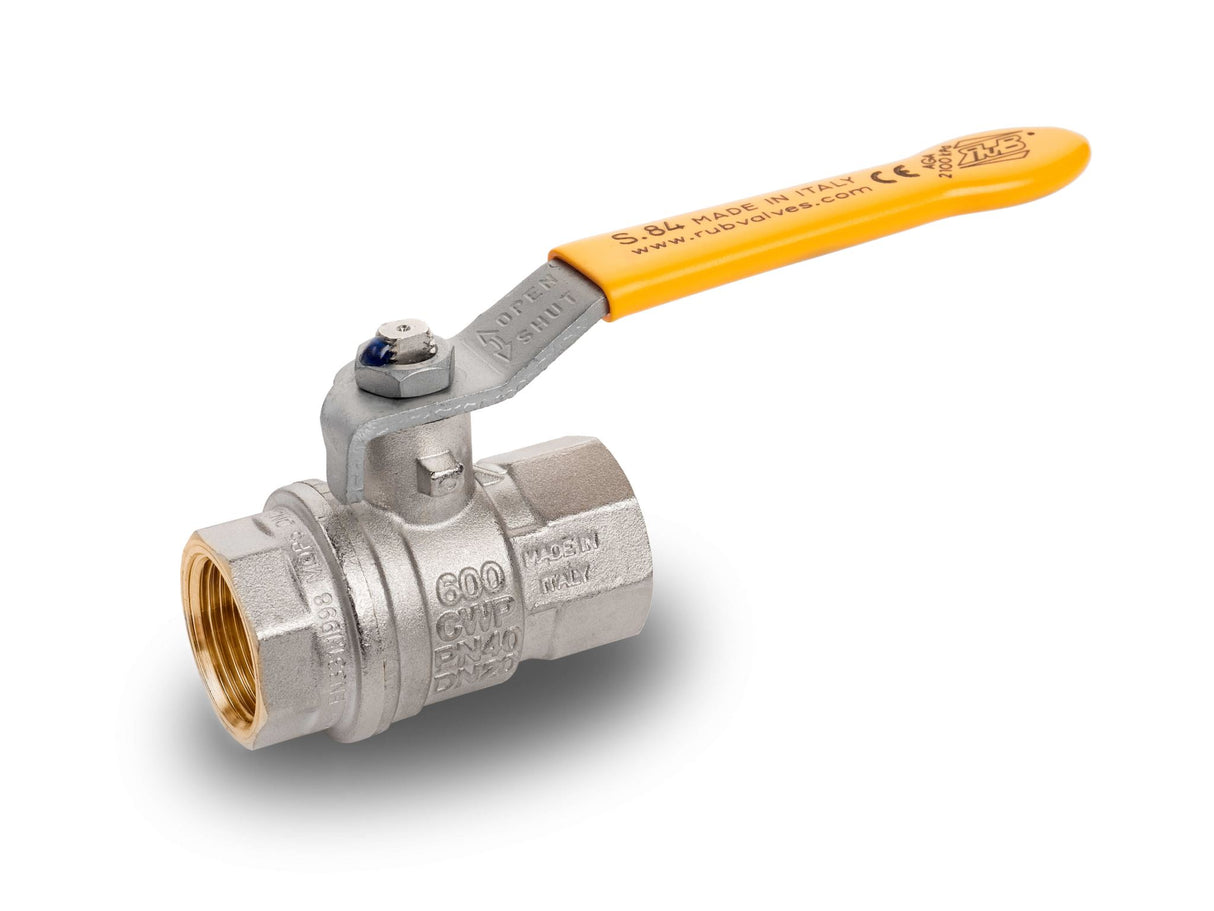 RuB s.84 Gas Brass Ball Valve with Lever Handle 8mm BSPT