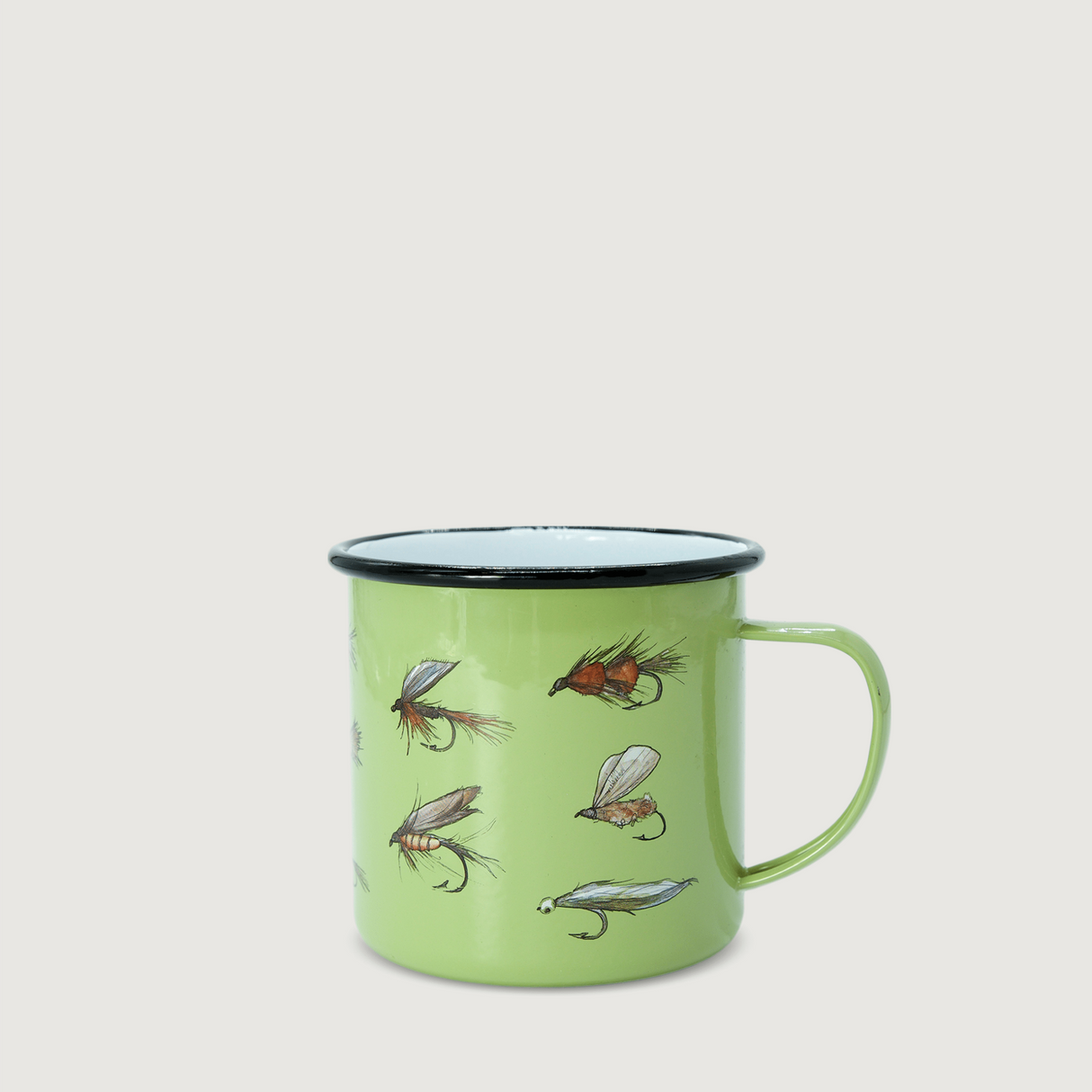 Moana Road - Fly Fishing Enamel Mug - Green (Small) - 2 units