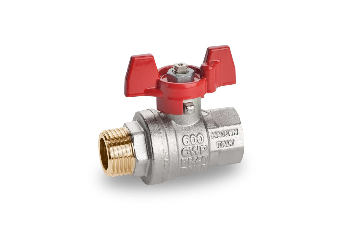 RuB s.90 Brass Ball Valve with T-handle 20mm BSPP