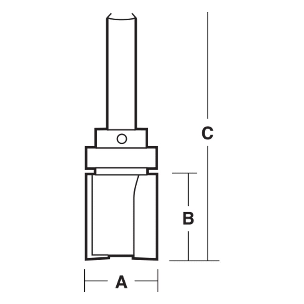 Carbitool Trim Bit Inverted Flush Carbide Tipped 12.7mm - W/B