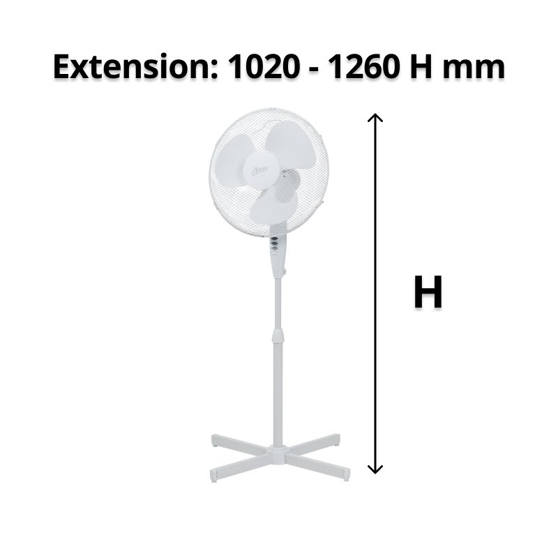 Nero Pedestal Fan 40cm White