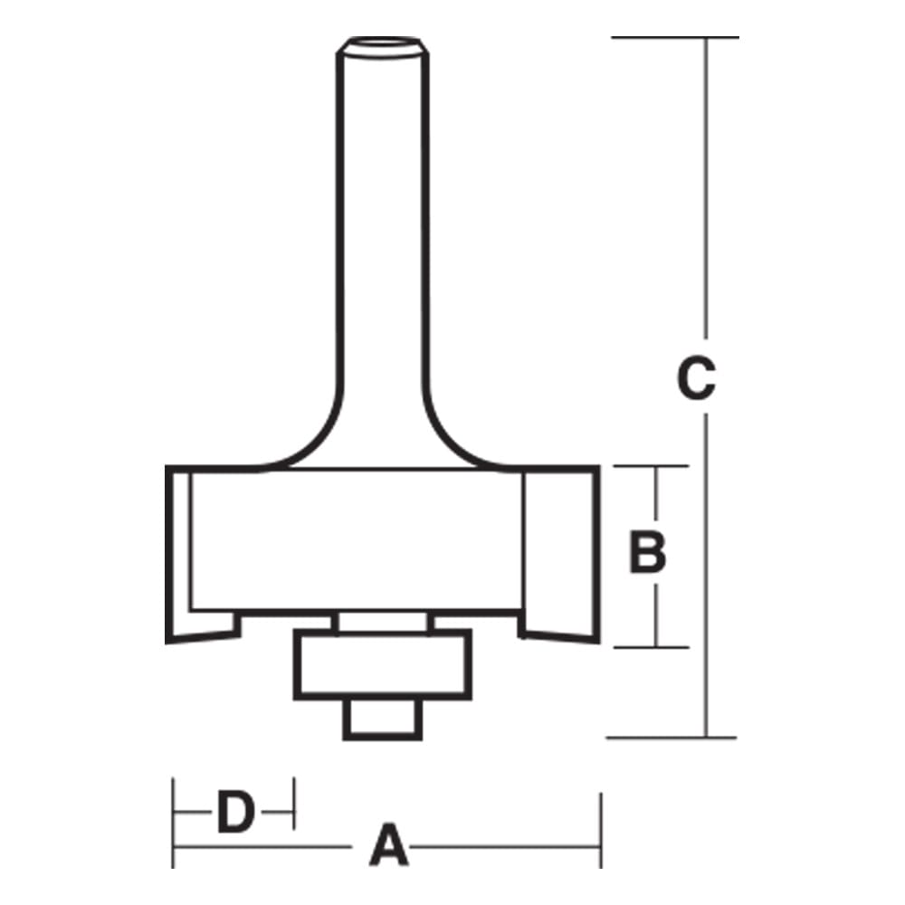 Carbitool Rebating Bit 1/2" Shank 6.35mm