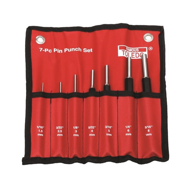 Toledo Pin Punch Set Heavy Duty 7 Piece