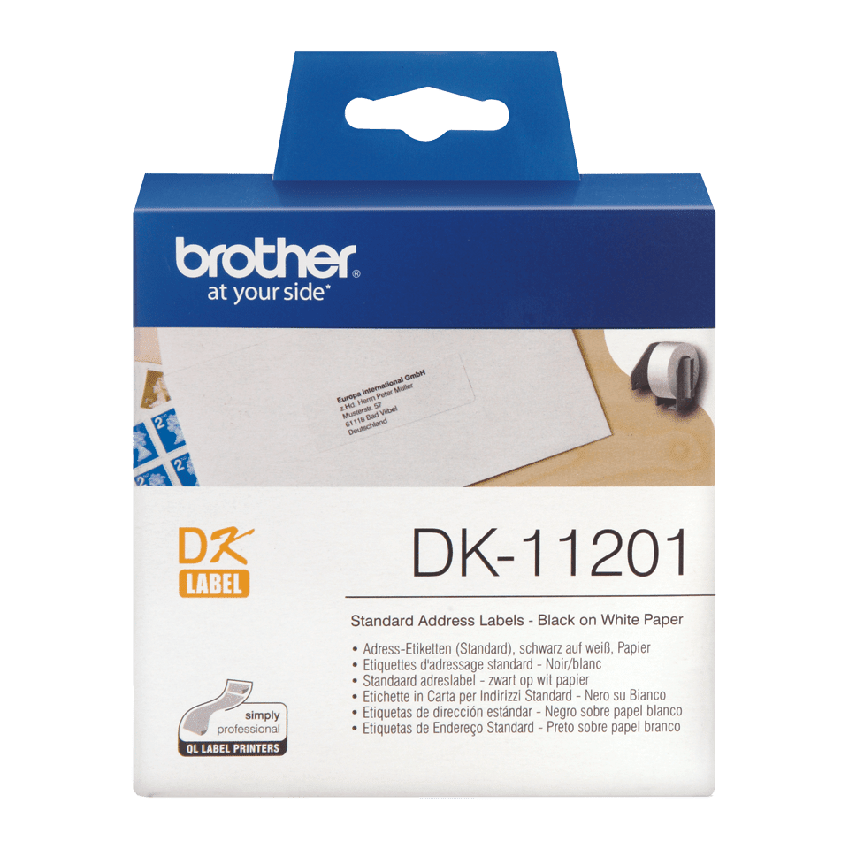 Brother DK-11201 Label Roll - Black on White 29mm x 90mm (Each)
