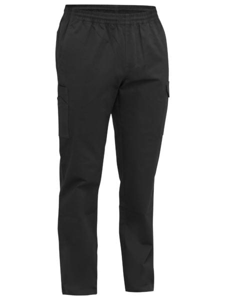 Bisley, Stretch Cotton Elastic Waist Cargo Pant Regular Fit - Black (Size: 102)
