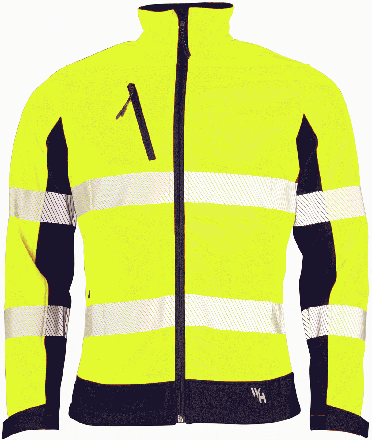 Workhorse, Hi Vis Soft Shell Jacket, MJA061 - Yellow/Navy (Size: L)