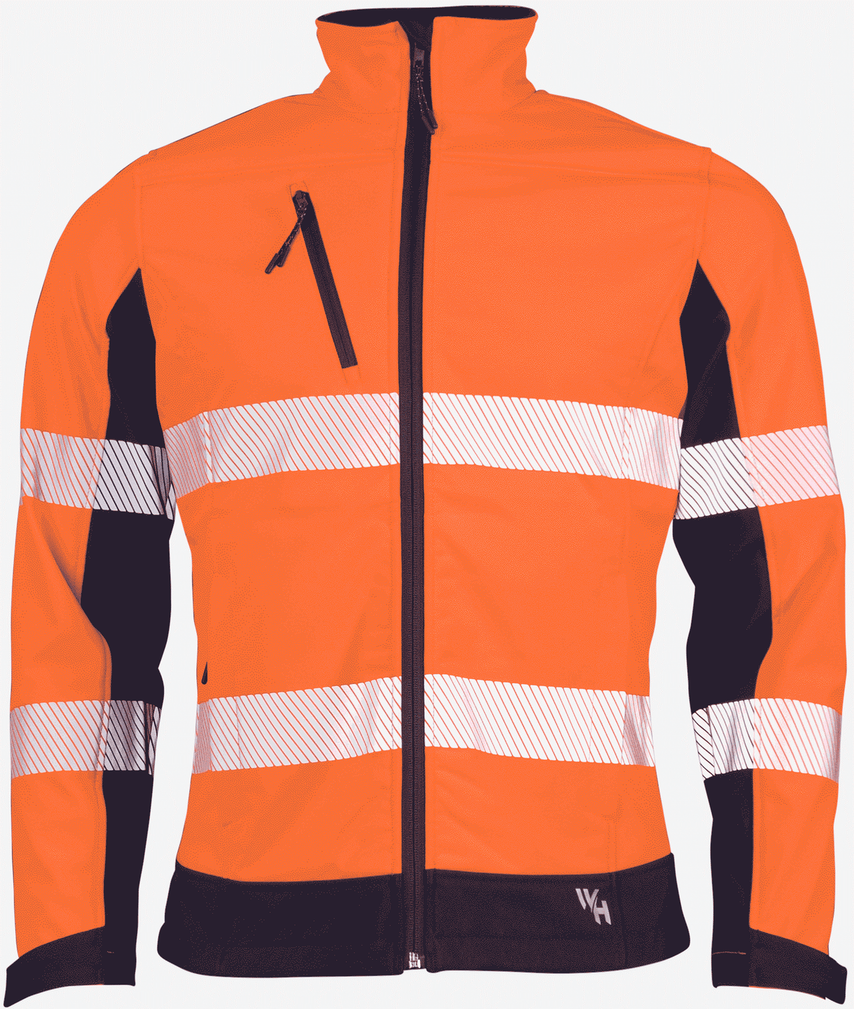 Workhorse, Hi Vis Soft Shell Jacket, MJA061 - Orange/Navy (Size: 5XL)