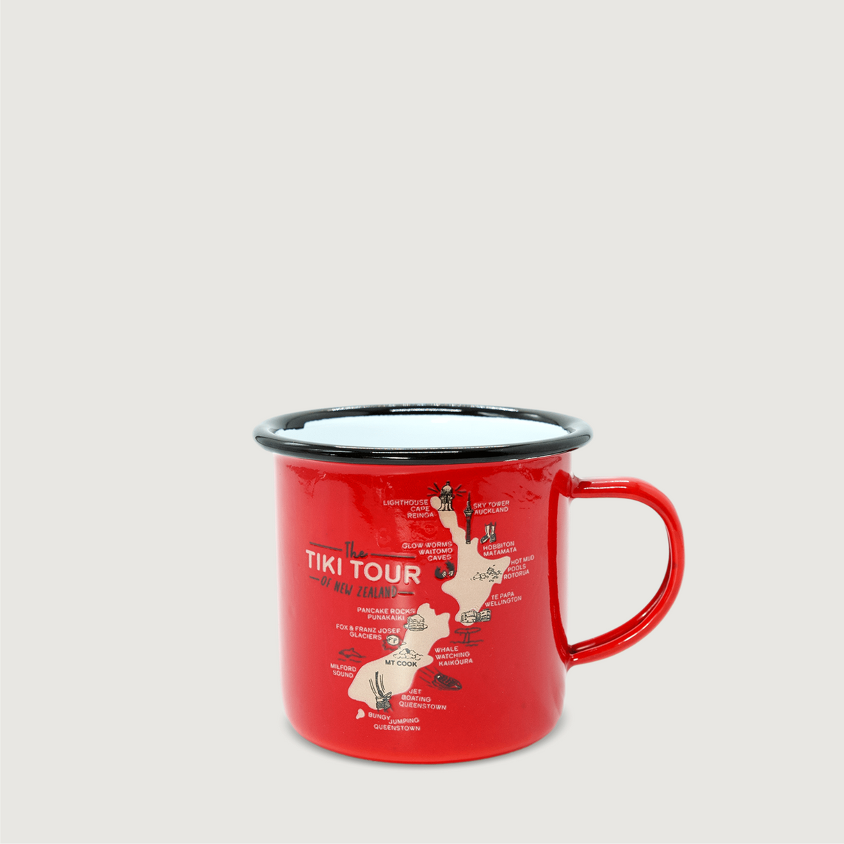 Moana Road - Tiki Tour Enamel Mug - Red (Small) - 2 units