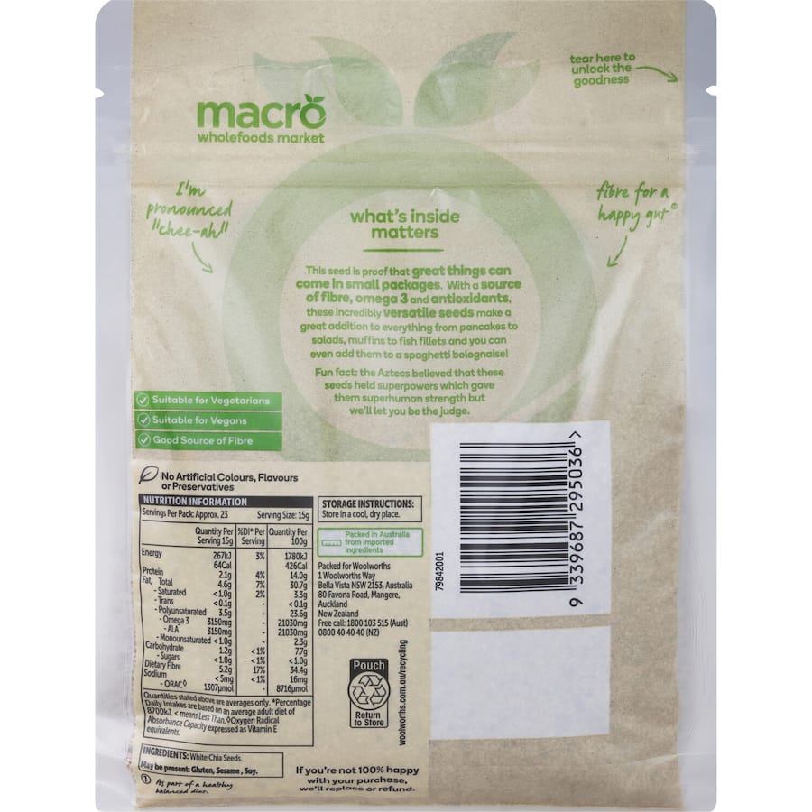 Macro Chia Seeds White 350g