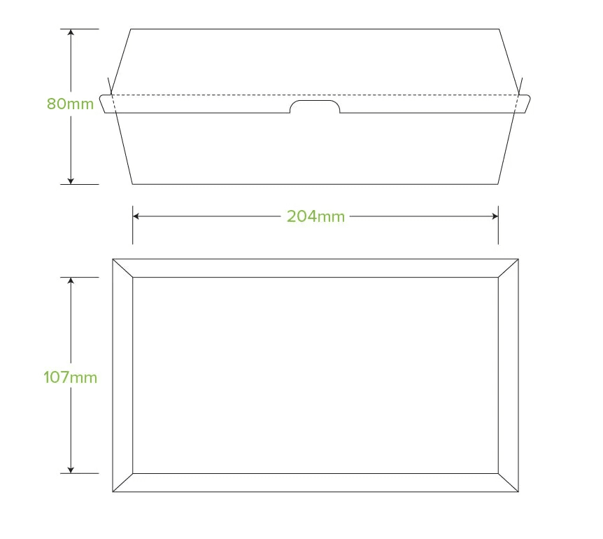 BioPak Recycled Paper SnackBox - Large 204 x 109 x 84mm 50 (Pack)