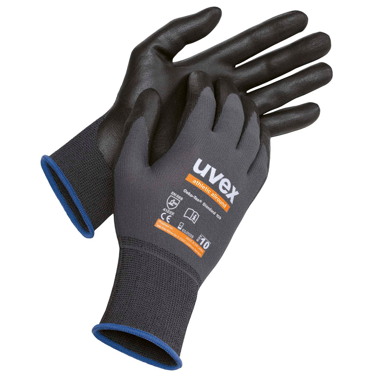 Uvex Athletic All-round Gloves (Pair) - Grey - 09