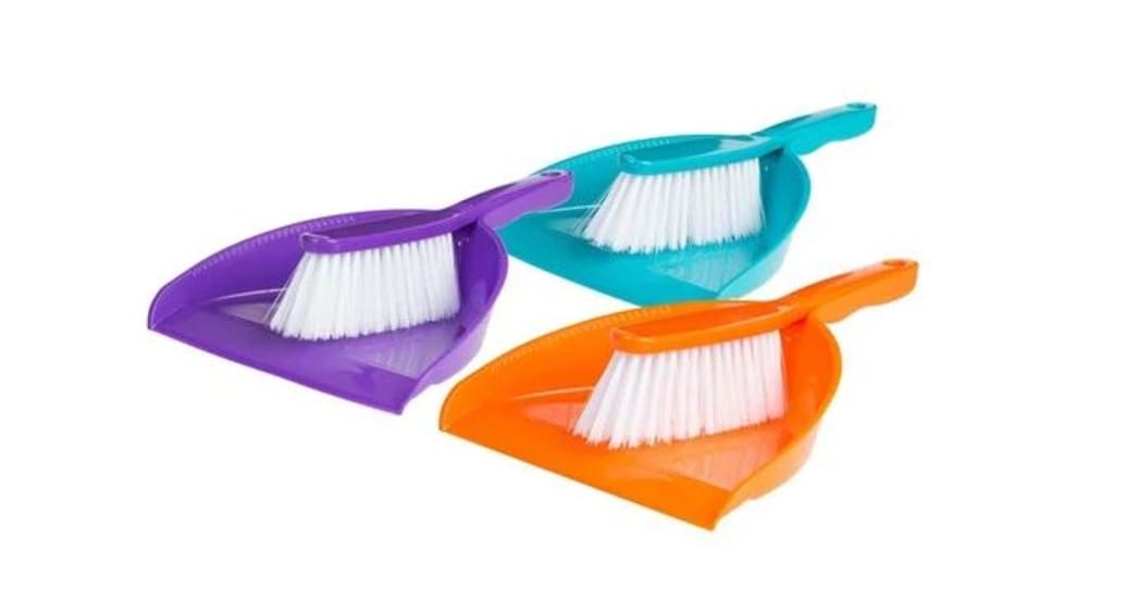 Browns Dustpan and Brush Set Assorted Colours-200mm-Each