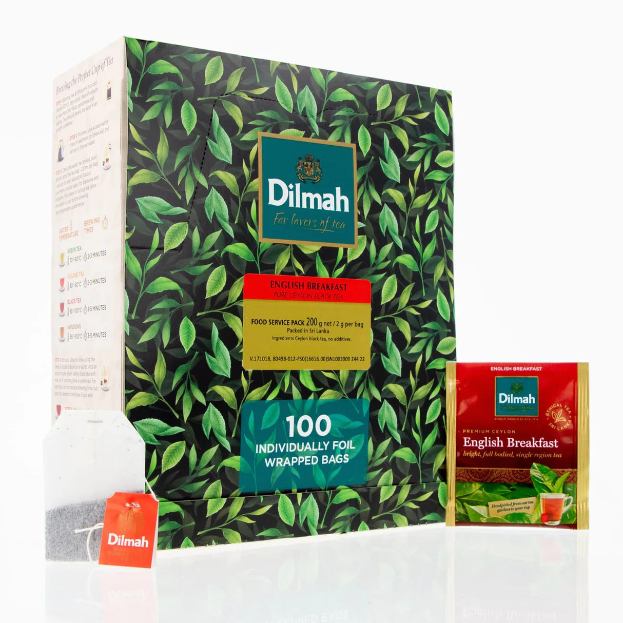 Dilmah English Breakfast Foil Enveloped Tea Bags 100 Tea Bags (Box)