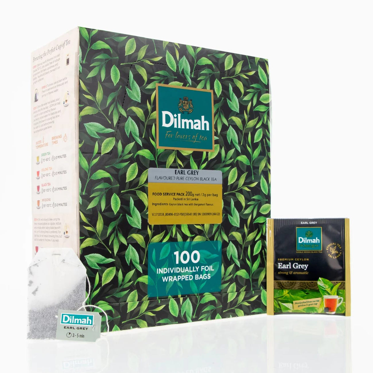 Dilmah Earl Grey Foil Enveloped Tea Bags 100 Tea Bags (Box)
