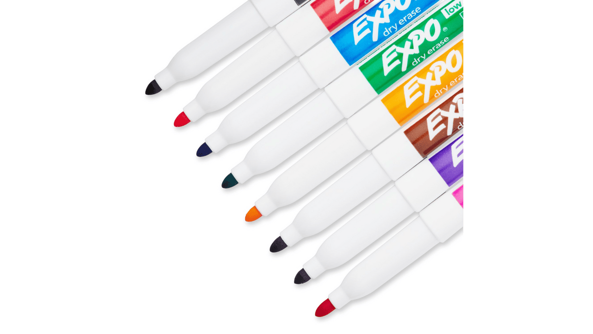 EXPO Low Odour Dry Erase Markers, Fine Tip 8pk (Pack)