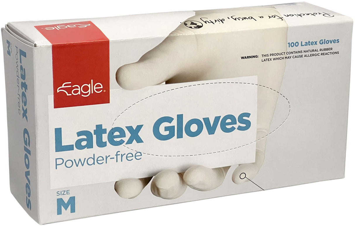 Eagle Latex Gloves Powder Free XS-XL (Pack of 100) - Natural - XS