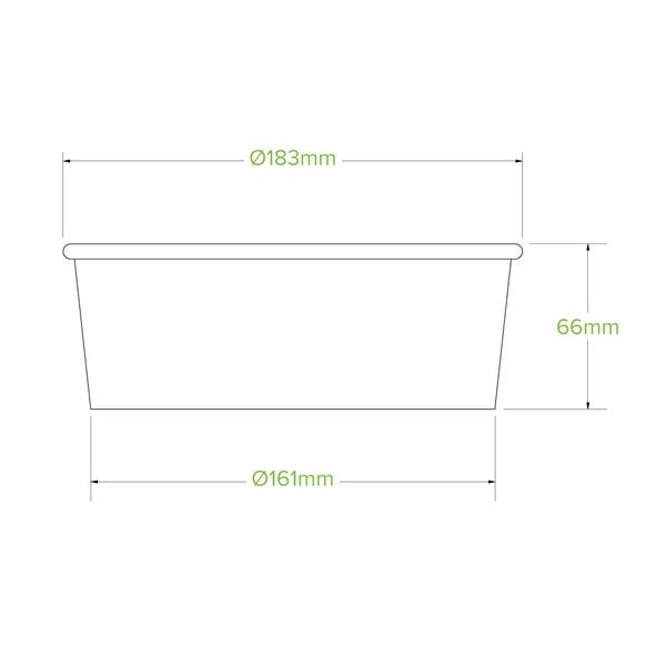 BioPak Aqueous Lined Wide Paper BioBowl - XLarge 1300ml 50 (Pack)