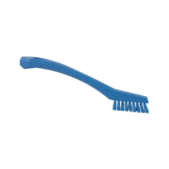 Vikan Detail Stiff Bristles Brush Blue-205mm-Each