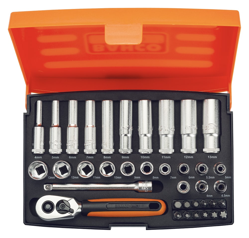 Bahco 37 Piece 1/4in Socket Set