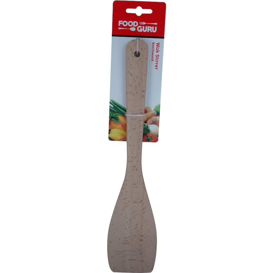Food Guru Wok Stirrer Beechwood