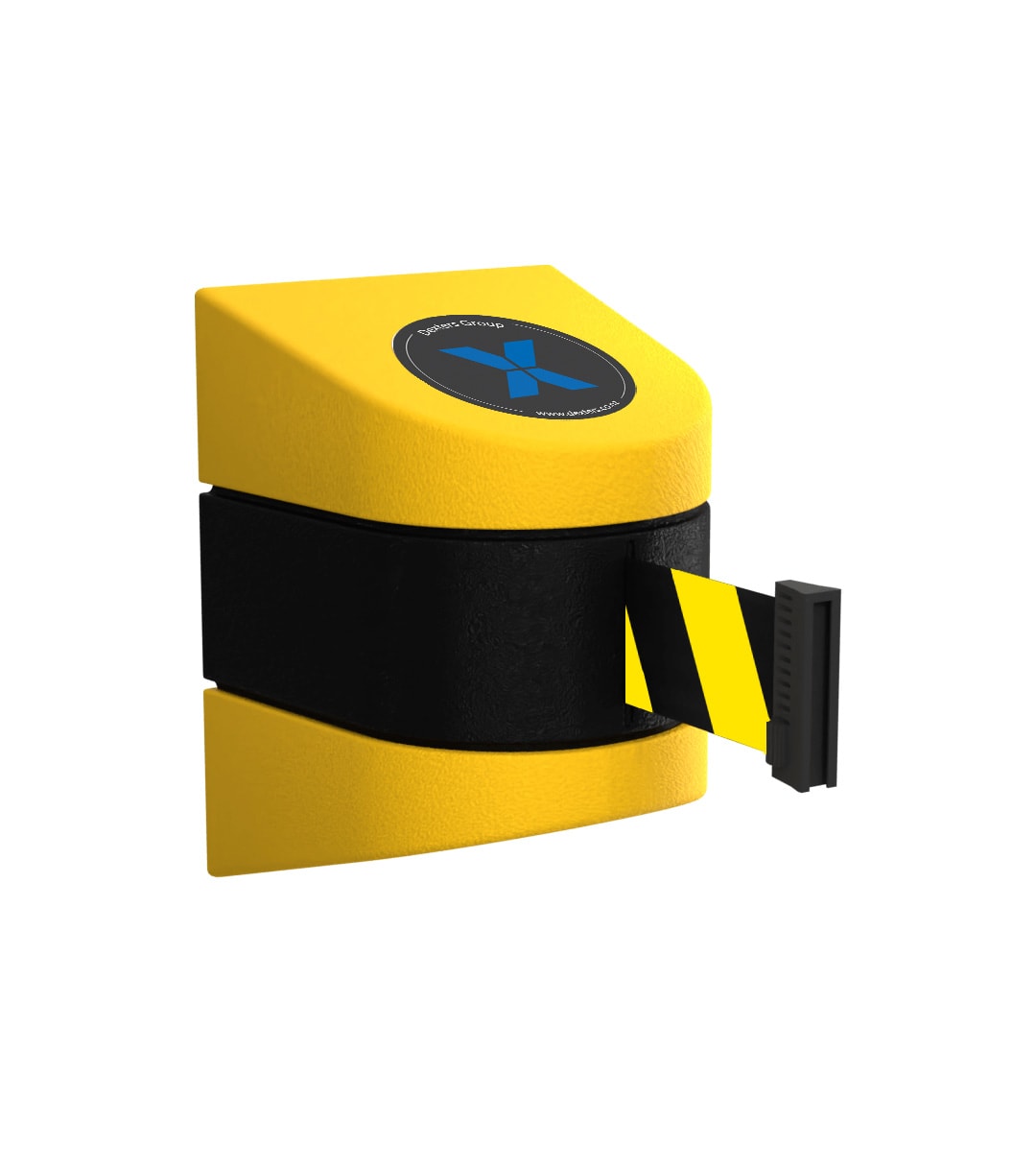 Wall Mount Retractable Belt, 9m, black/yellow belt