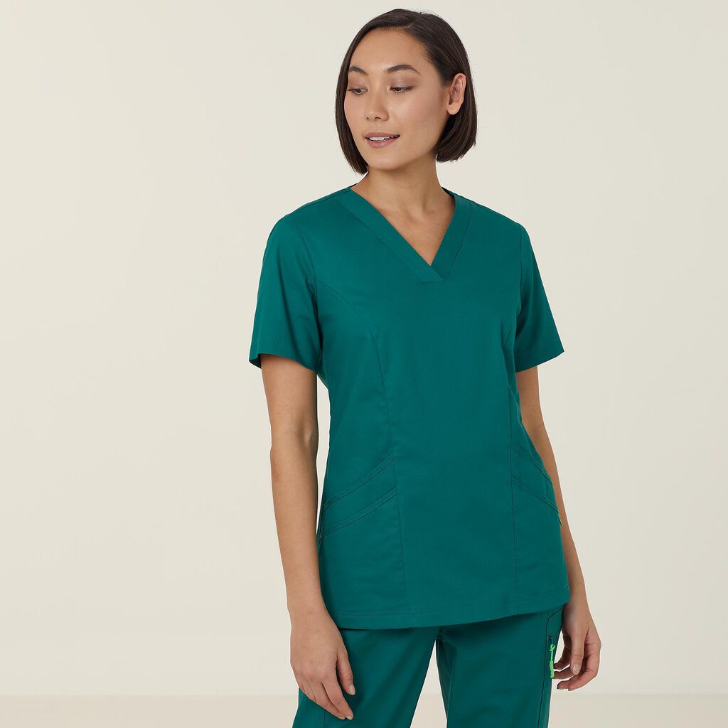 NNT, Antibacterial Active Florence Scrub Top - Hunter Green (Size: 2XL)