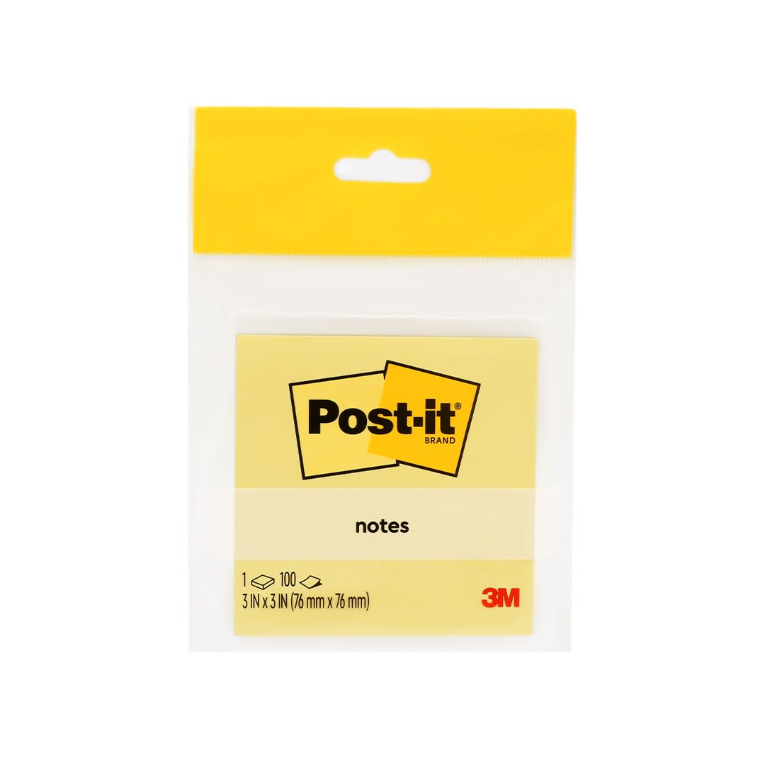 Post-it Notes Yellow 100 Sheet Pad 76x76mm (Each)