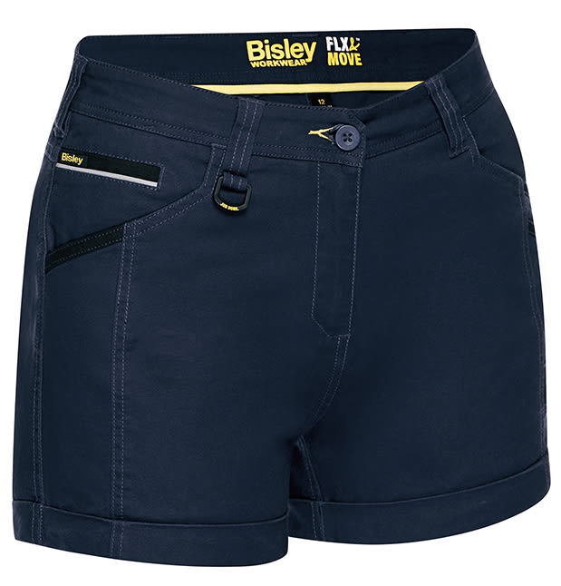 Bisley, Women's Flx & Move Short Short, BSHL1045 - Navy (Size: 24)