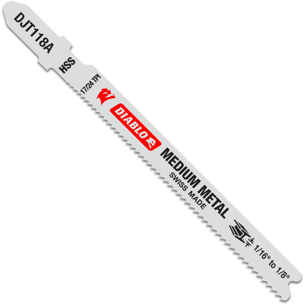Diablo High Speed Steel Jig Saw Blade Medium Metal 92mm Pack of 5