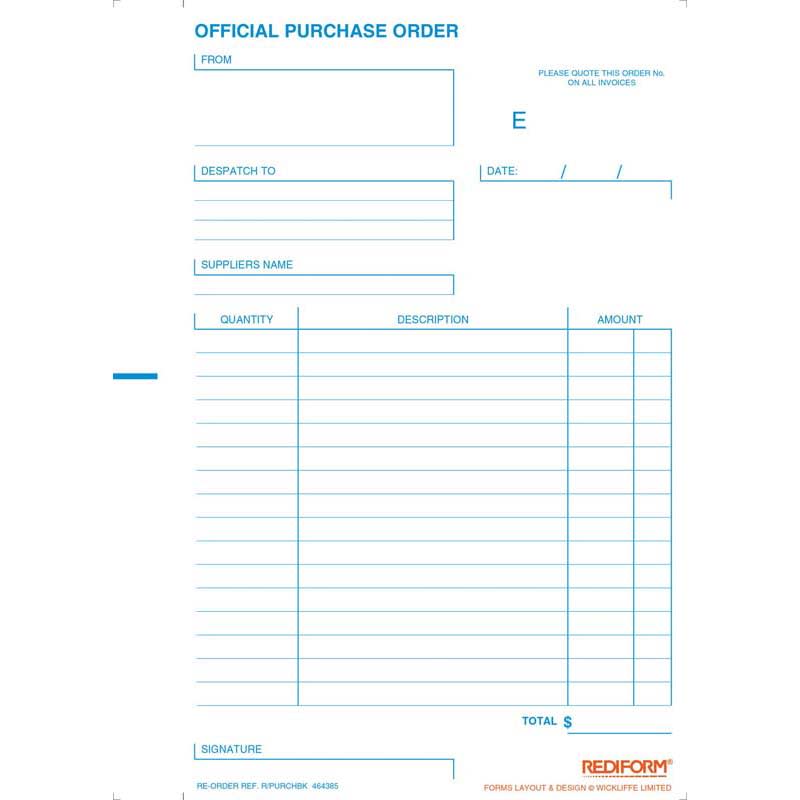 Rediform Book Purchase Order Duplicate 50 Leaf 210x155mm (Each)