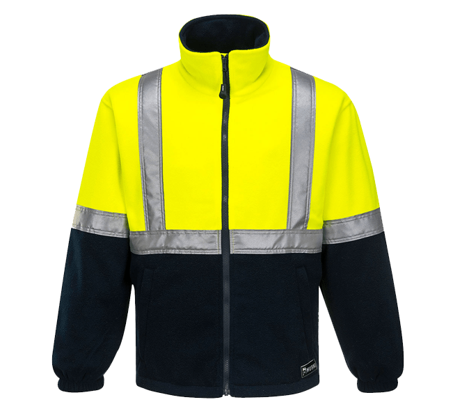 Hi Vis Huski Convoy Polar Fleece Jacket (Each) - Yellow/Navy - 3XL