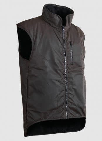Styx Mill, Fur Lined Oilskin Vest, 23SP - Brown - 3XL