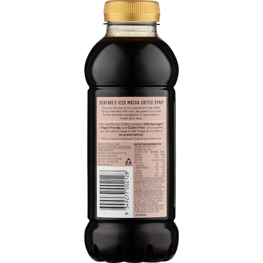Bickfords Iced Coffee Syrup Mocha 500mL