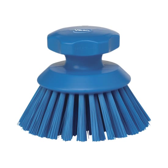 Vikan Round Hand Scrub Brush Blue-130mm-Each
