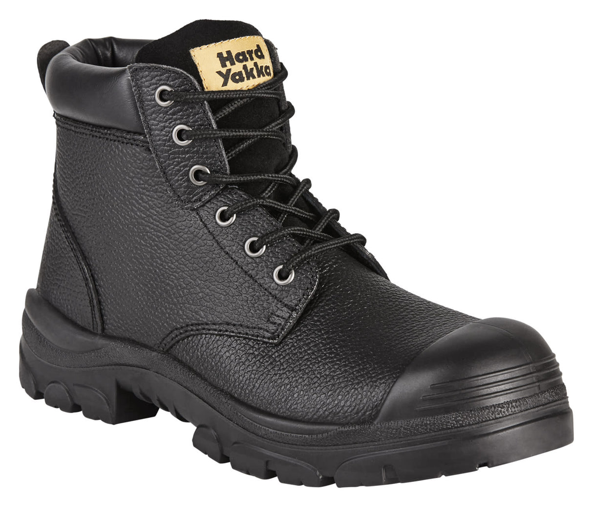 Hard Yakka, Gravel Lace up Safety Boot - Black (Size: 08)