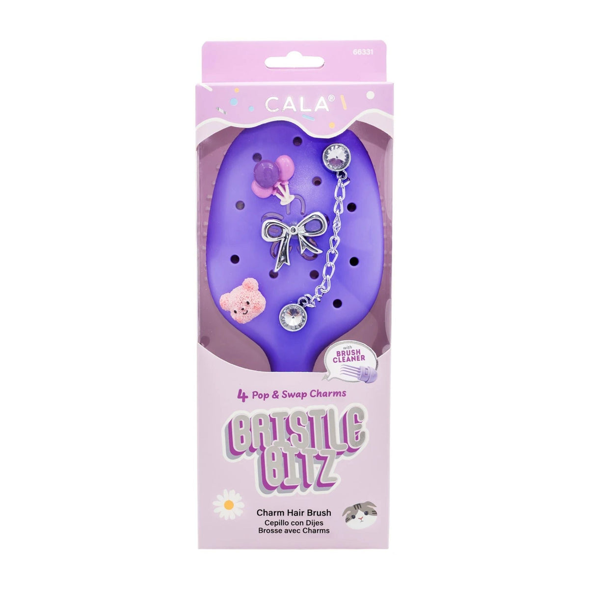CALA Bristle Blitz Charm Detangling Hair Brush - Purple