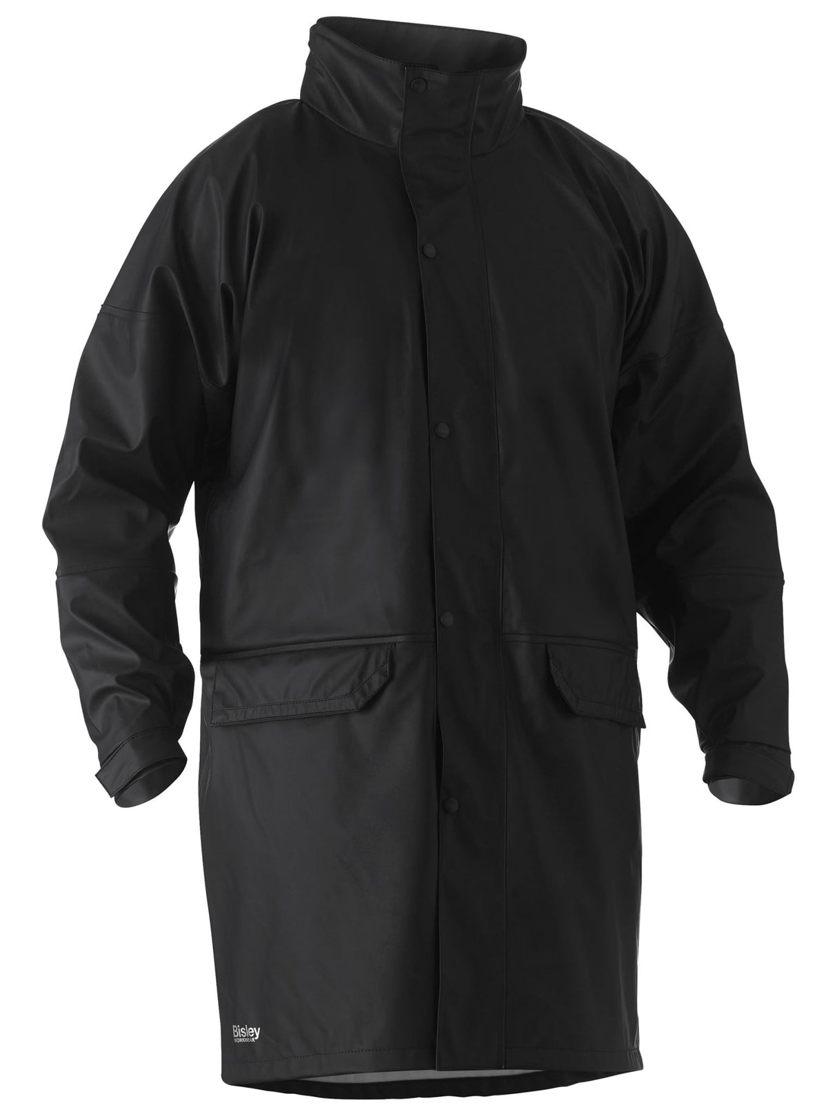 Bisley, Stretch PU Rain Coat, BJ6835 - Black (Size: SM)