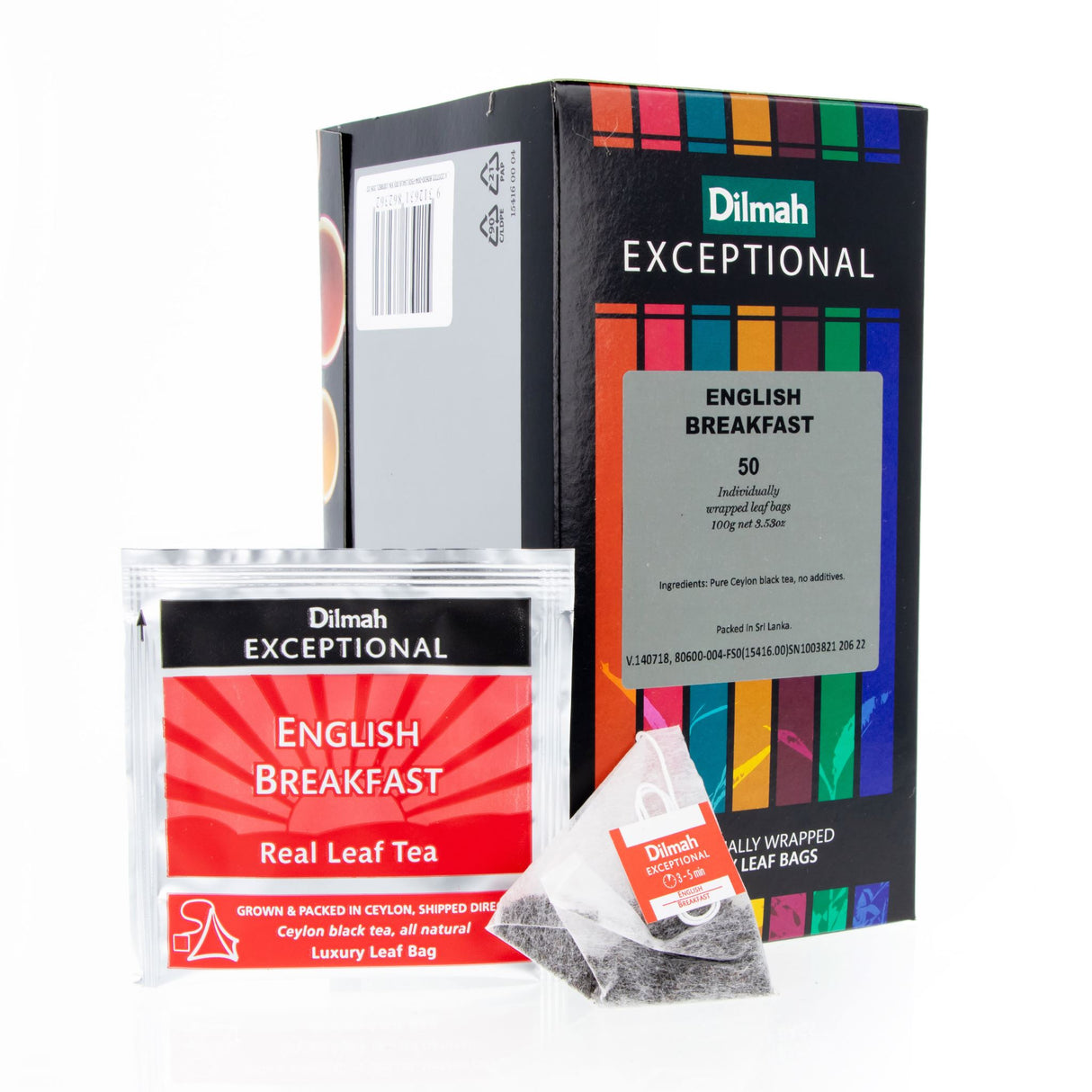 Dilmah Exceptional English Breakfast Tea 4 Packs of 50 Tea Bags (Carton)