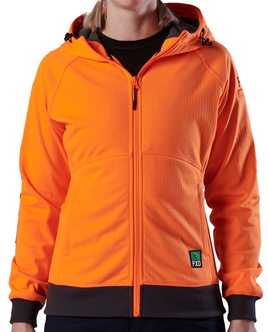 FXD, Women's Fleece Hoodie, WF-3W - Orange (Size: 12)