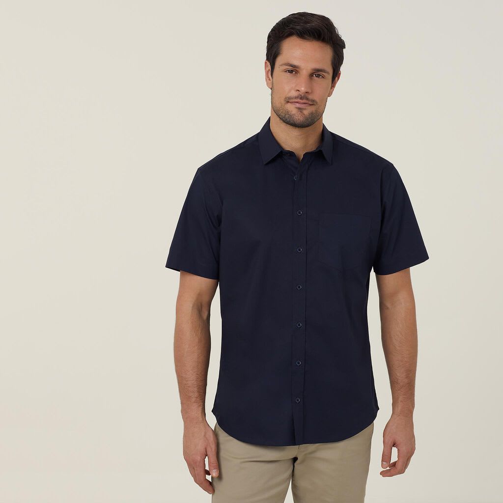 NNT, Avignon Stretch Shirt, CATJDN - Navy (Size: 38)