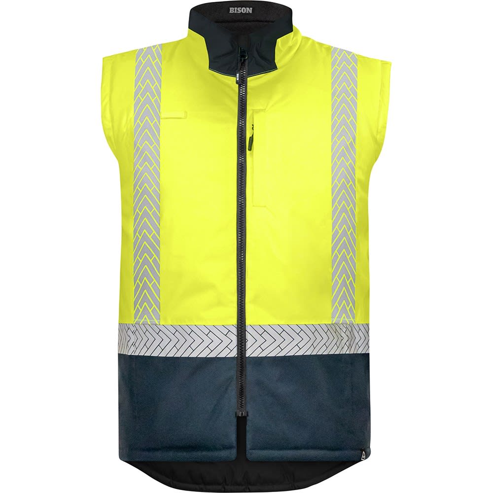 Bison, Stamina Reversible Puffer Vest, 512053YN - Yellow/Navy (Size: S)