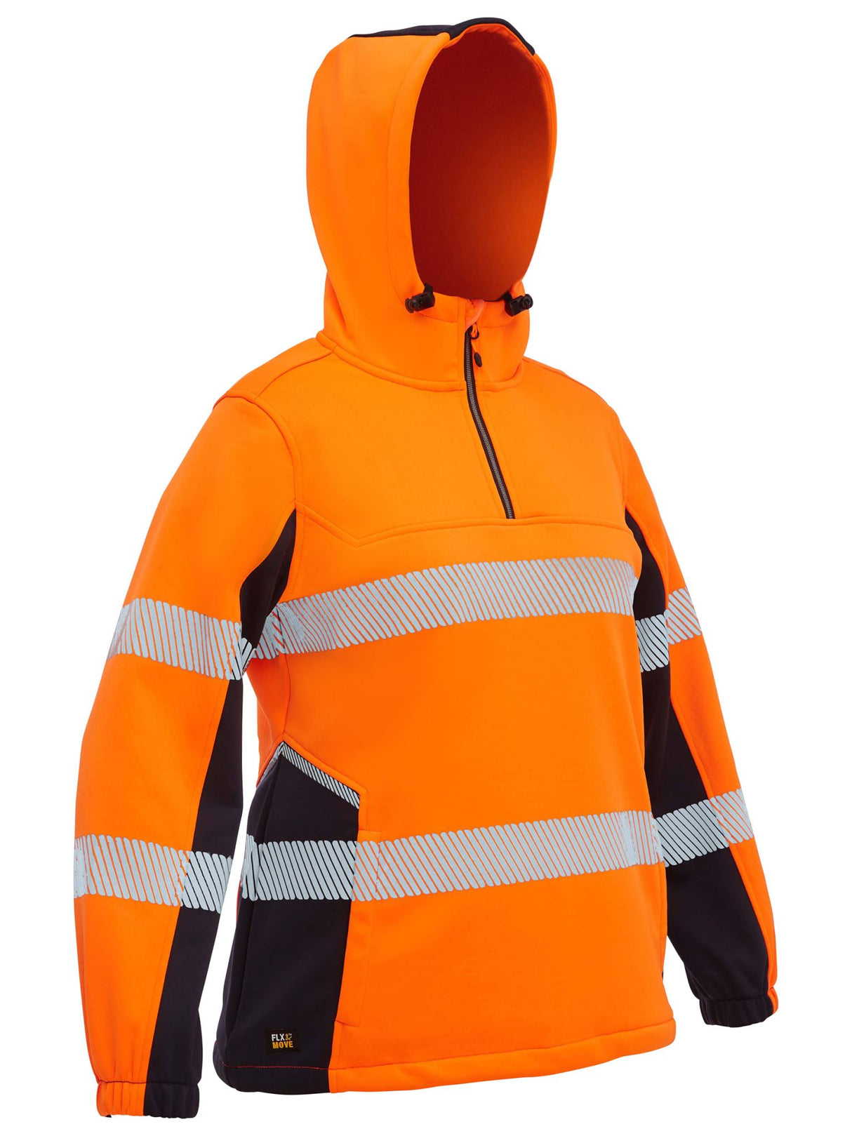 Bisley, Women's FLX & MOVE Liquid Repellent Hoodie - Orange/Navy - 20