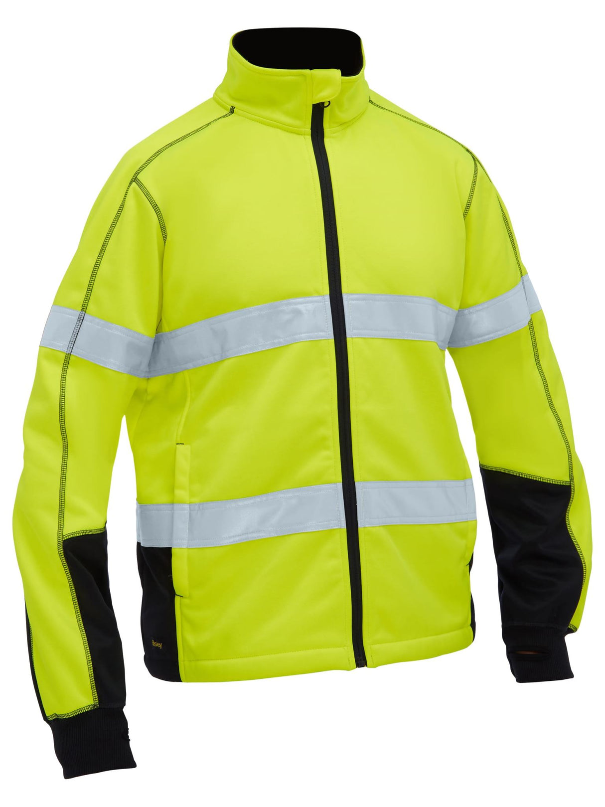 Bisley, Hi Vis Zip Front Fleece, BK6611T - Yellow/Navy - 3XL